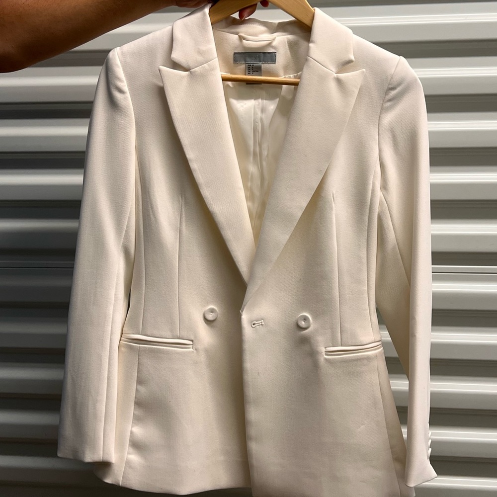 White H&M blazer